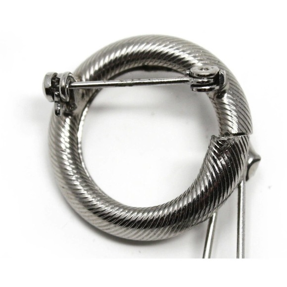 Vintage 50s Circle Pin w Pearl & Hanging Pendant Pieces - 1" Across - Hey Viv - Picture 4 of 5